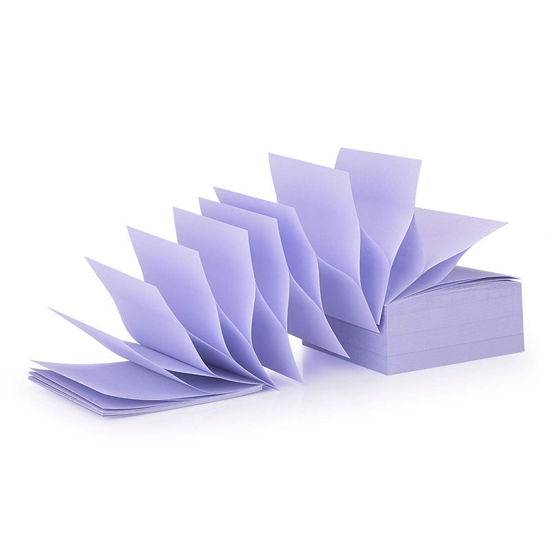 ZCZN 400 Sheets Pop-up Sticky Notes, 3 x 3 Inches, 4 Pads Bright Color Self-Stick Notes, 100 Sheets/Pad, Light Purple - Image 2